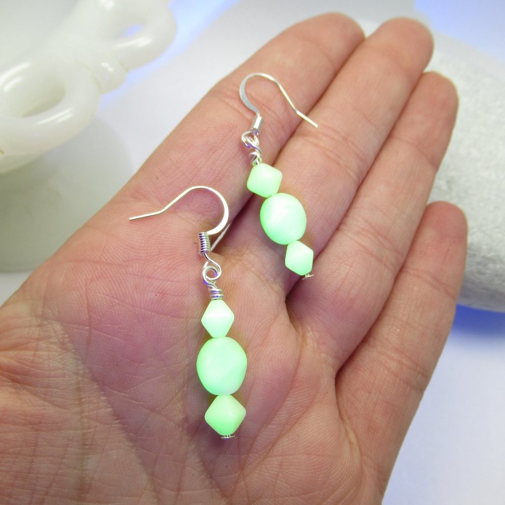 Uranium Glass bead earrings
